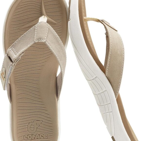 Women Flip Flops Rubber Sole Yoga Cushion Beach Thong Sandals Adjustable - Picture 5 of 7